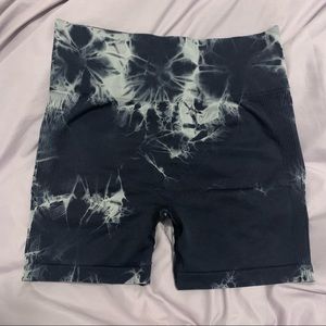 Shein Black Tie Dye Scrunch Shorts